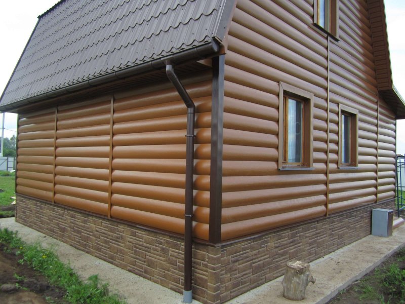 Сайдинг блок Хаус под бревно