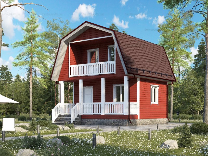 Дом 7х9 двухэтажный каркасный