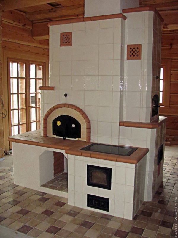 Русская печь с камином