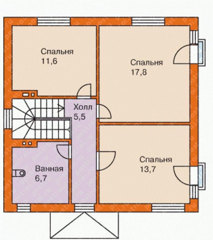 Планировка дома 8 на 8 двухэтажный