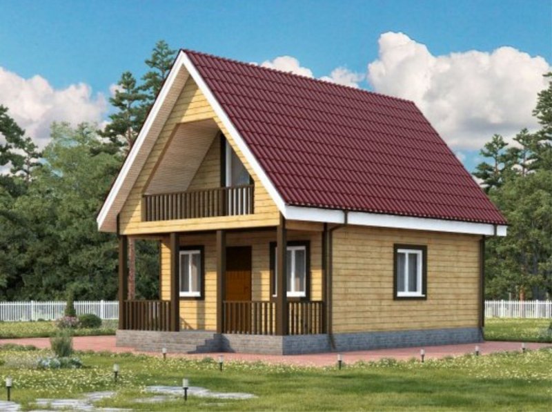 Домик с мансардой и террасой