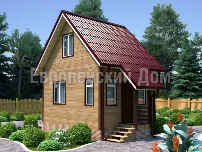 Мини домик с мансардой