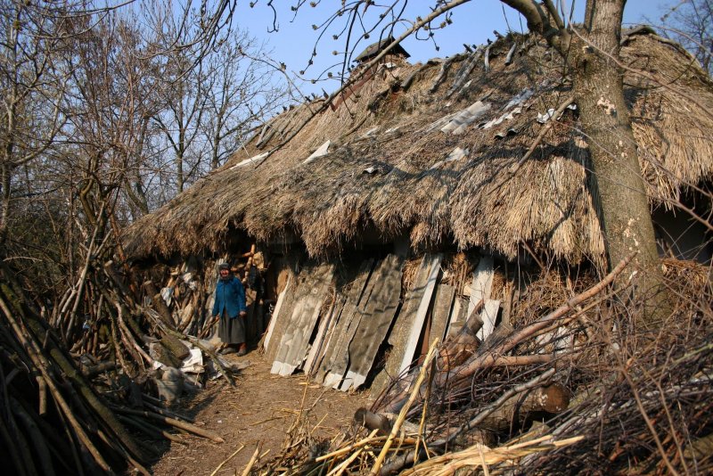 Мазанка кизяком