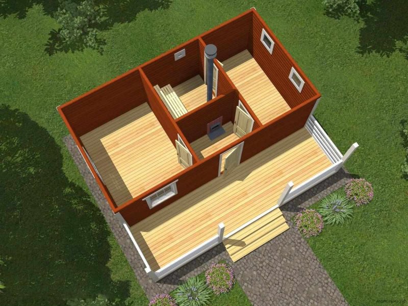 Проект бани 6x7.5