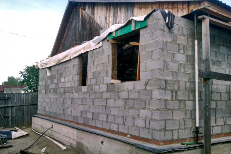 Пристройка из газобетона