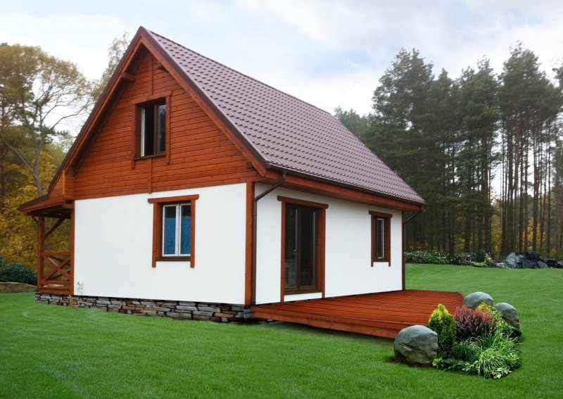 Дом с лвускатной крыше