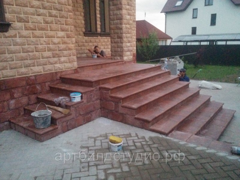 Круглые ступени для крыльца из бетона