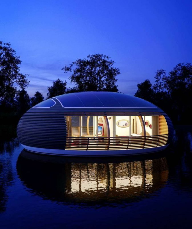 Экологичный плавающий дом WATERNEST 100 от компании компания ECOFLOLIFE