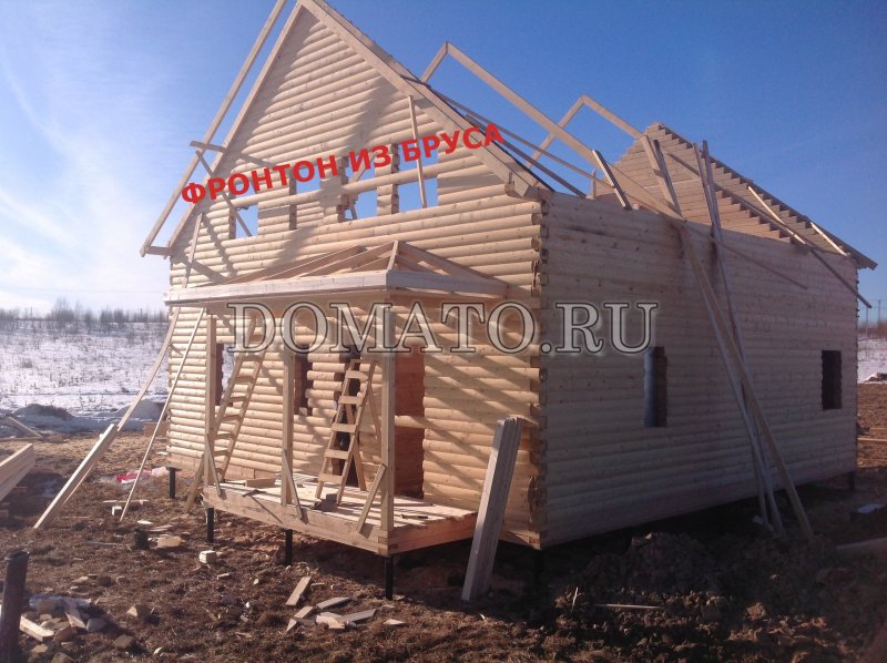 Обрезка фронтонов в брусовом доме