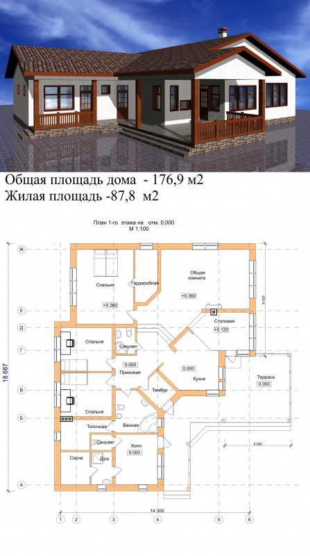 Проектные чертежи одноэтажных домов