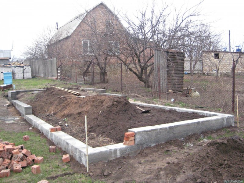Ленточный фундамент на неровном участке