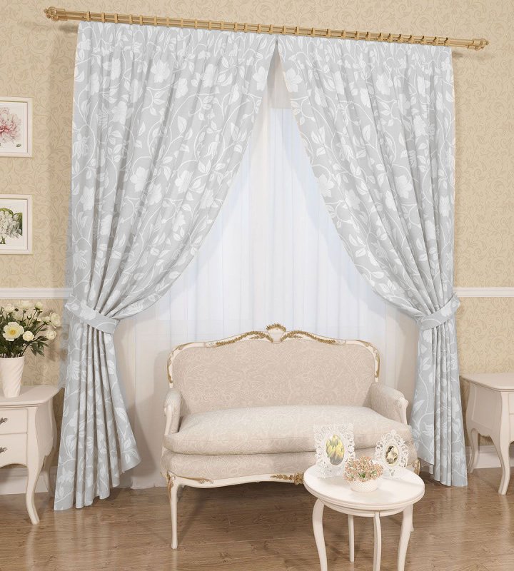 Шторы с подхватами, 145*260 см, 2 шт, подхват 2 шт. Сирень