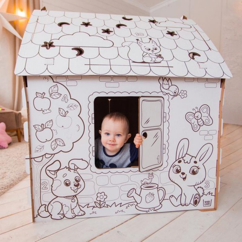 Дом-раскраска ZABIAKA из картона, "мой домик", 98*75*110 см (4062599)