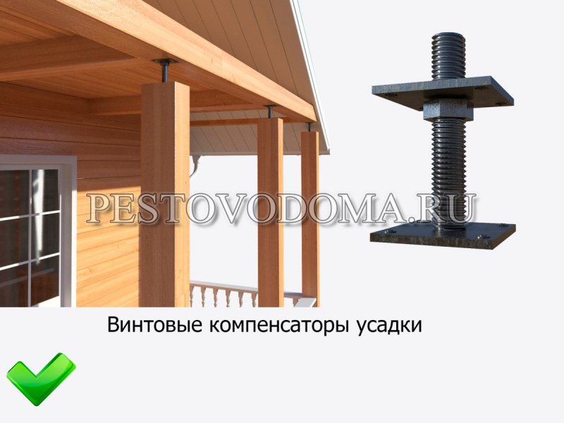 Компенсатор усадки винтовой домкрат лифт