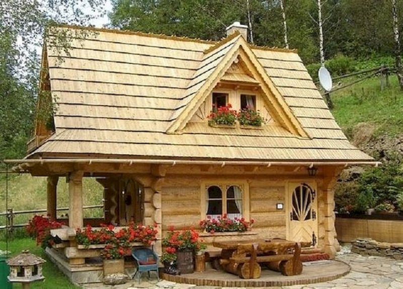 Небольшие домики из бревна