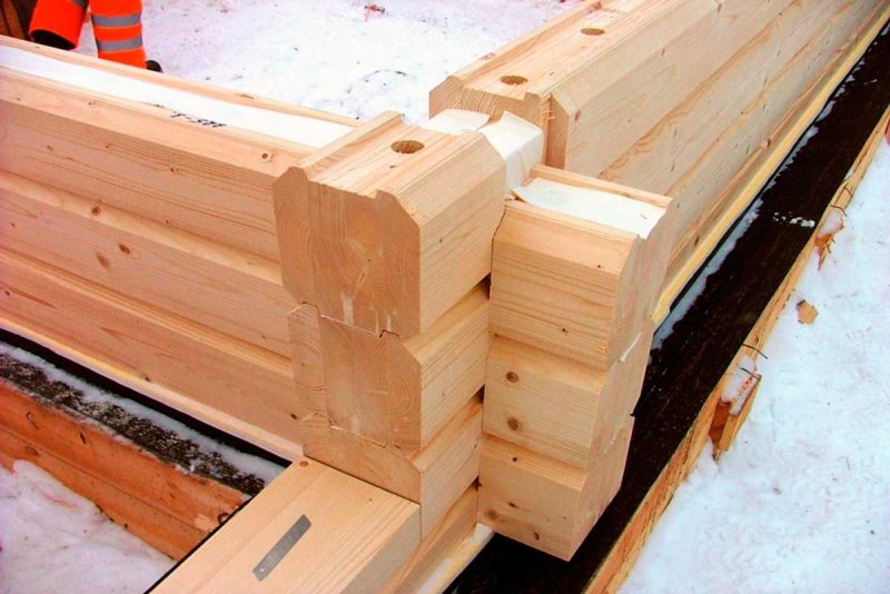 Продольное соединение бруса 150х150х6000
