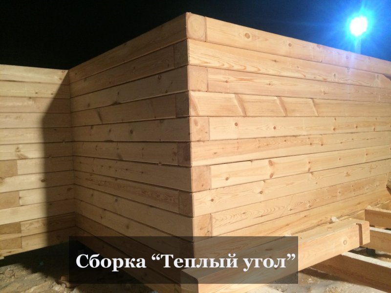 Угол сруба из профилированного бруса