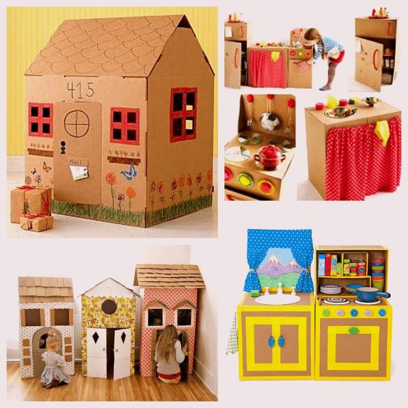 Домики из коробочек