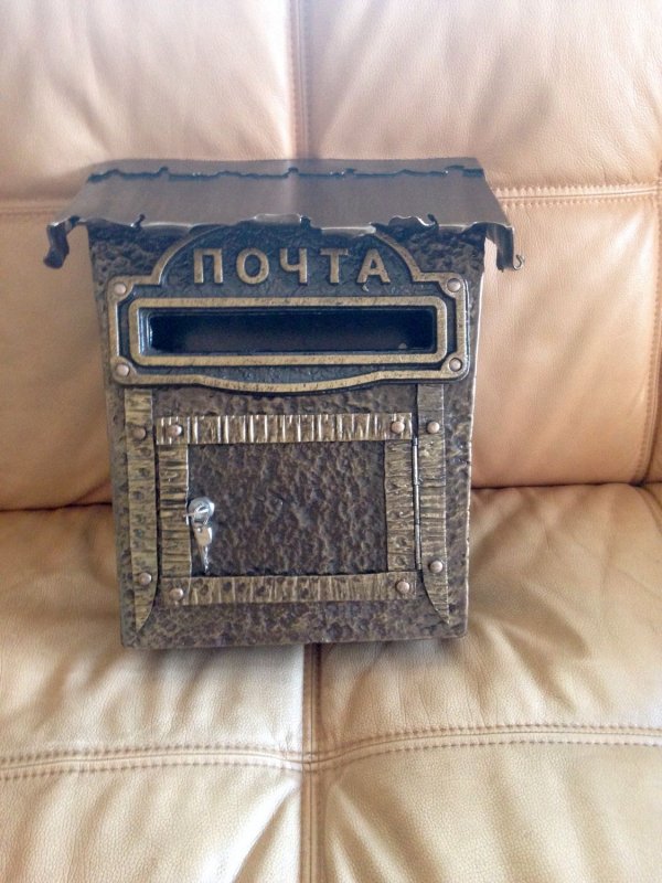 Ящик почтовый кованый белый патина