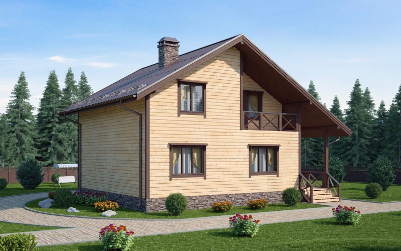 Классический дом с четырехскатной крышей