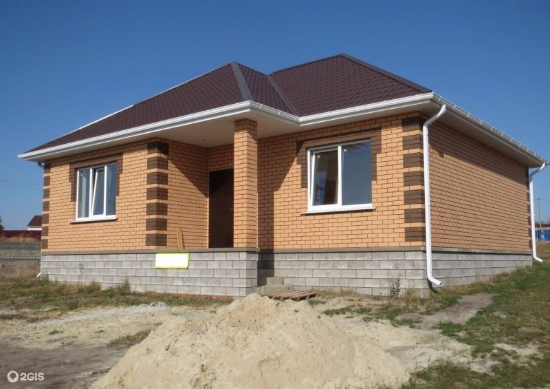 Одноэтажный дом кирпич солома