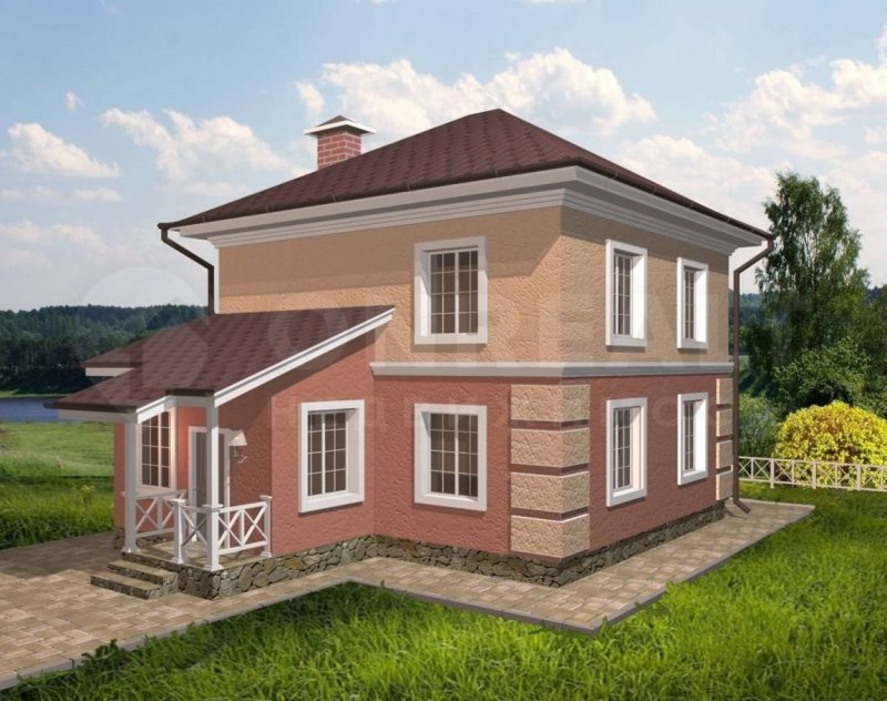 Кирпичный дом с мансардой 120 кв м