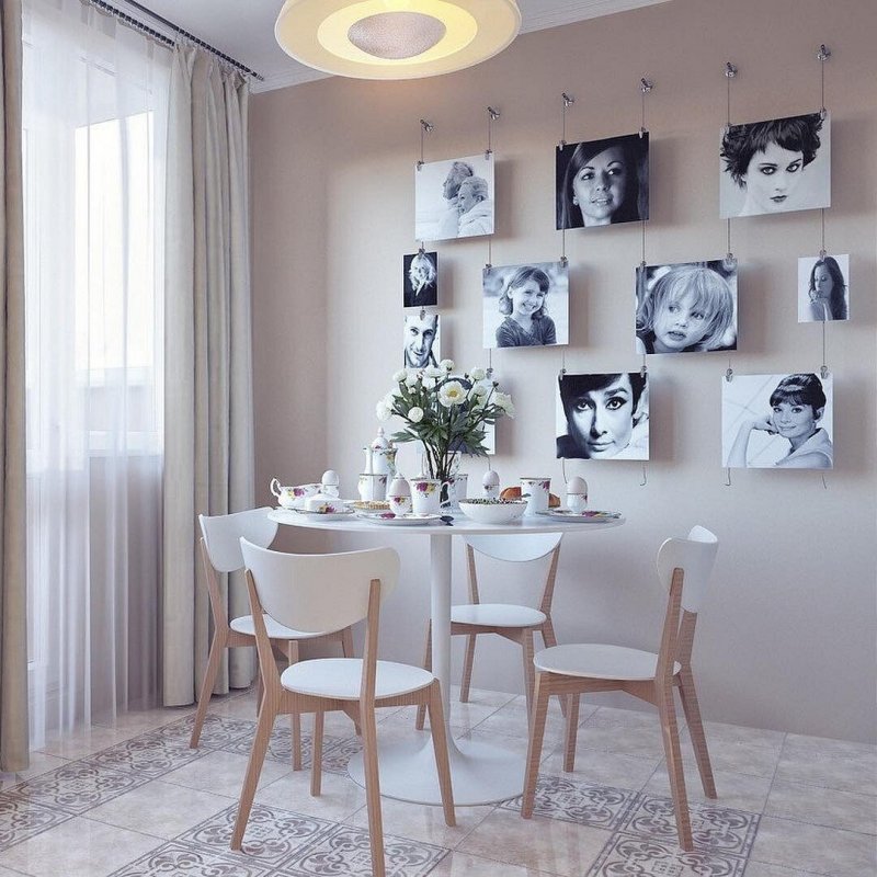 Фоторамки в интерьере кухни