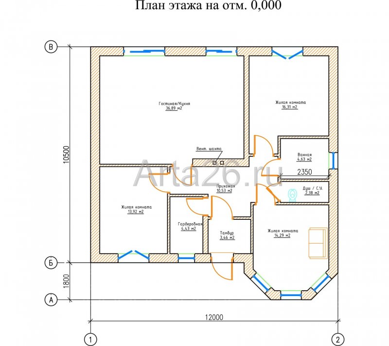 Проекты одноэтажных домов 10х12 планировка с размерами