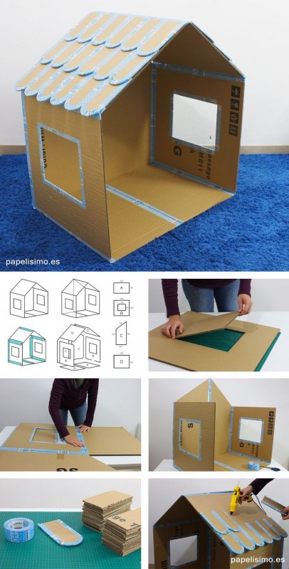 Домики из картонных коробок