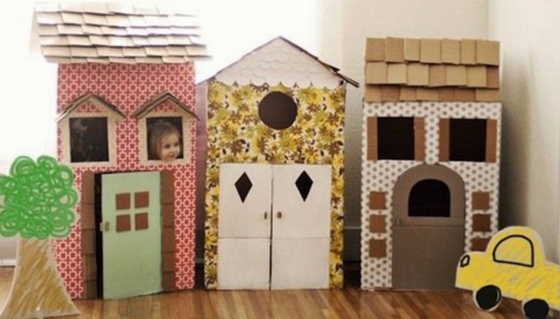 Поделка домик из коробки