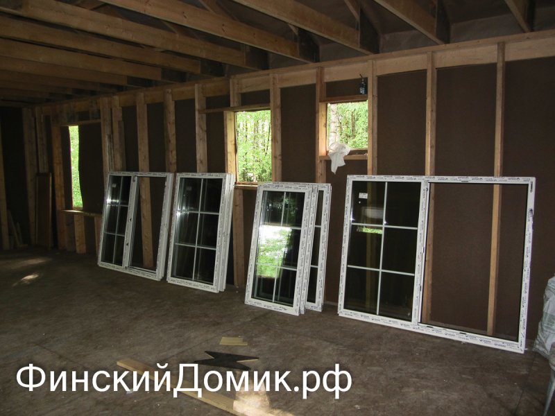 Окна на деревянном каркасе