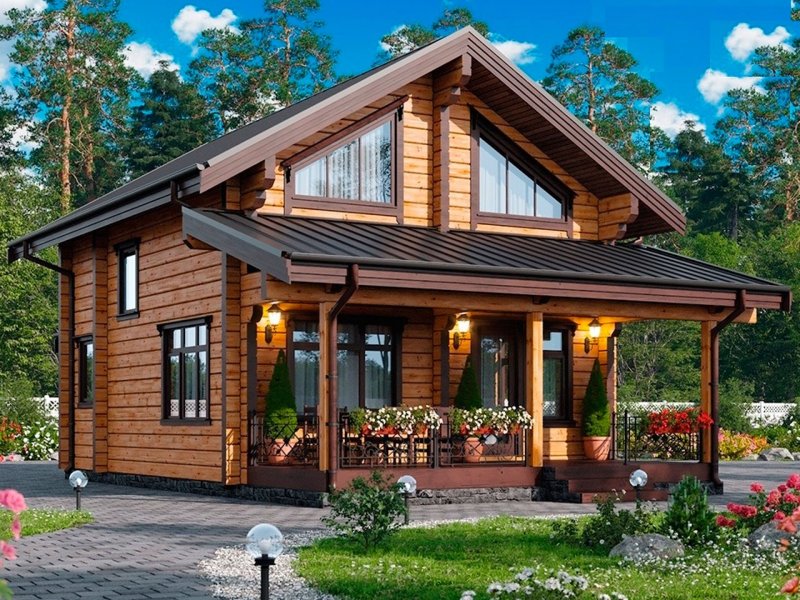 Дом из бруса проекты Скандинавия 130м2