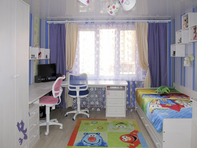 Детская комната для двоих разнополых 12 кв.м