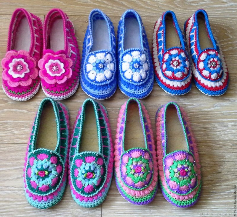 Тапки крючком