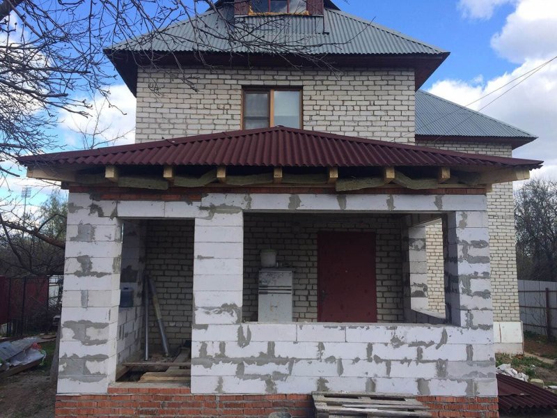 Пристрой к дому из пеноблоков
