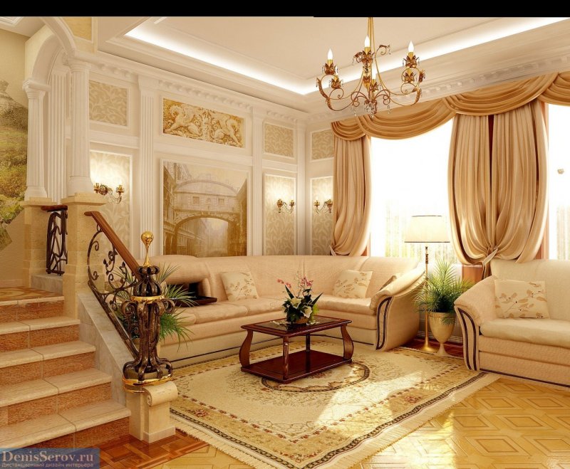 Классическая отделка гостиной