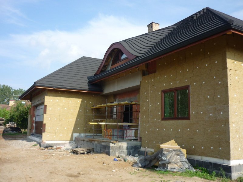 Дом, облицовка минеральной ватой
