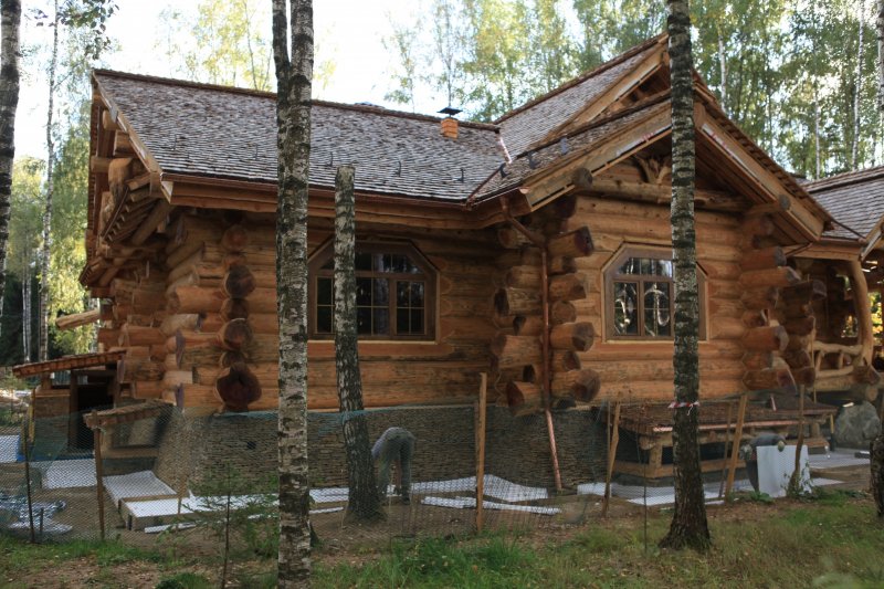Дикий сруб из лиственницы