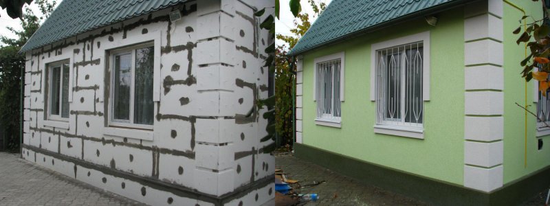 Отделка домов снаружи пенопластом