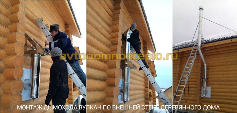 Наружный дымоход баня
