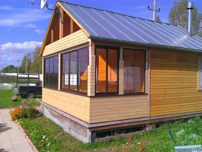 Баня с застекленной террасой