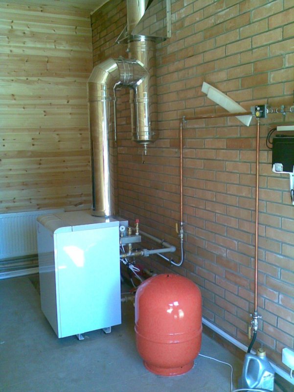 Напольный газовый котел в котельной