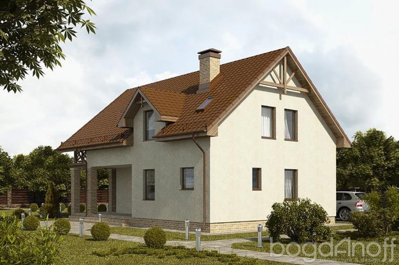 Финский дом с двускатной крышей