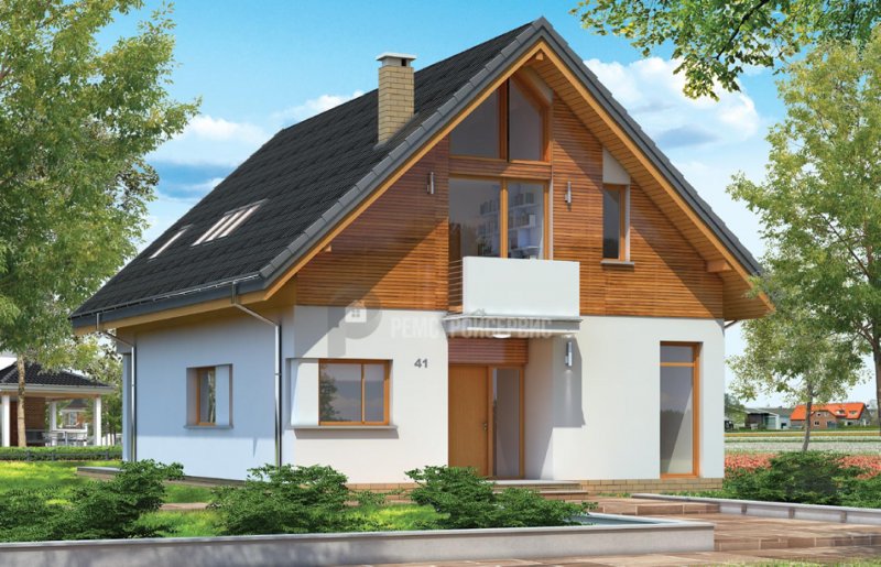 Фасады домов с двускатной крышей