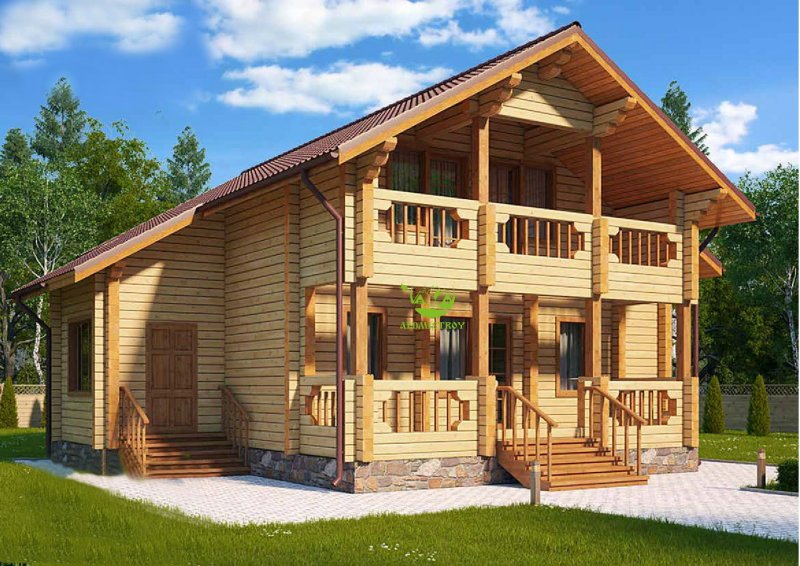 Деревянный дом 6*8 из клееного бруса Детинец