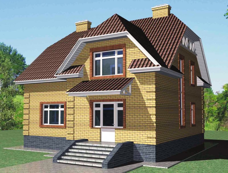 Мансардный дом из кирпича