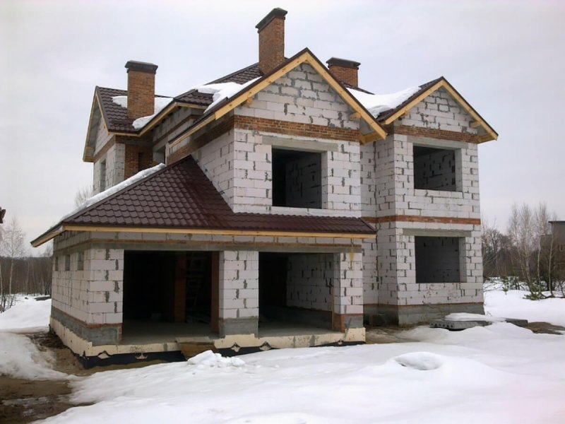 Коробка дома из газобетона