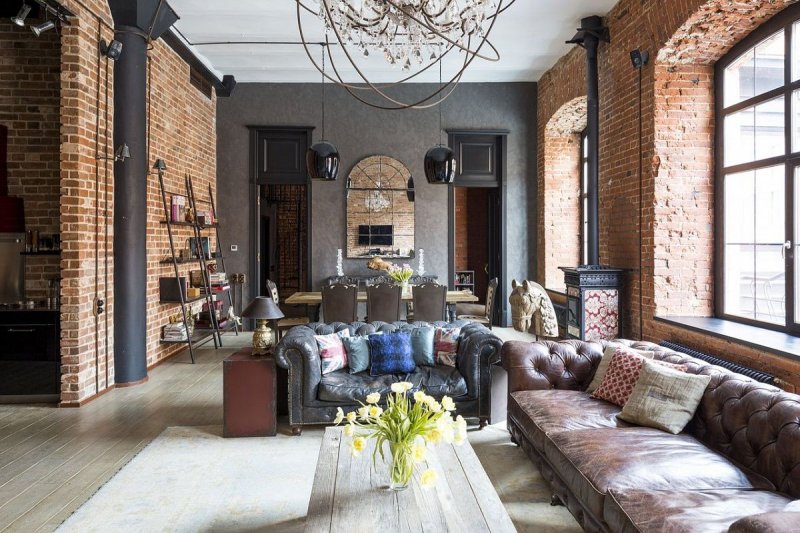 Loft Interior Design кирпич