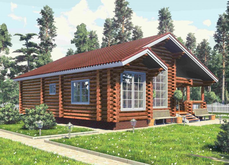 Дом из оцилиндрованного бревна 100 кв м