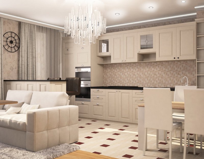 Кухня гостиная 60 м2